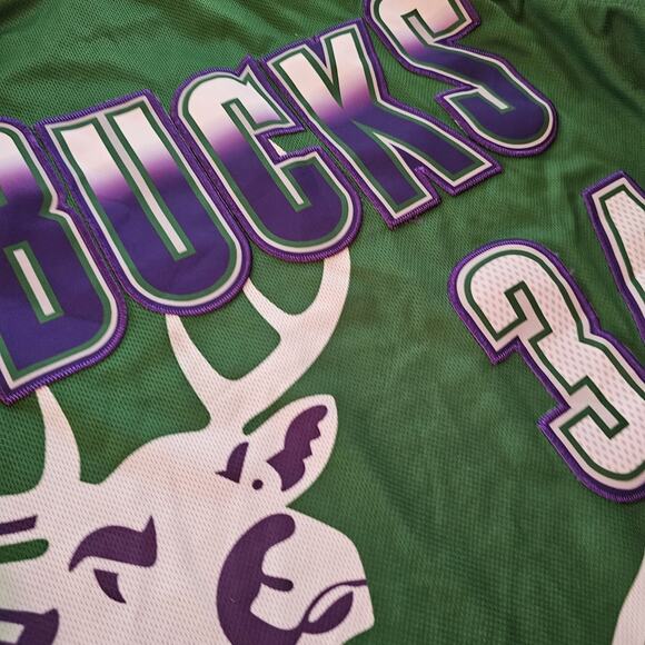 Vintage Milwaukee Bucks Ray Allen Mitchell Ness NBA Basketball 54 2XL XXL Jersey - Picture 3 of 6